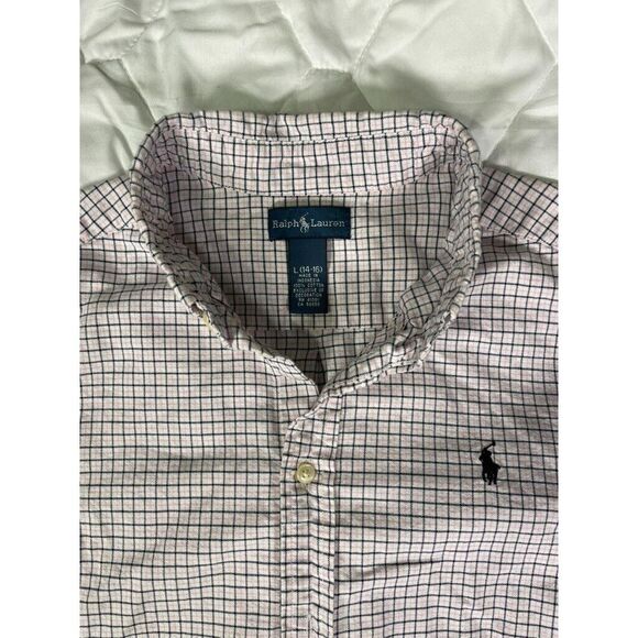 Ralph Lauren Other - Ralph Lauren‎ Mens Button-Down Shirt Pink Black White Checked Long Sleeve Large